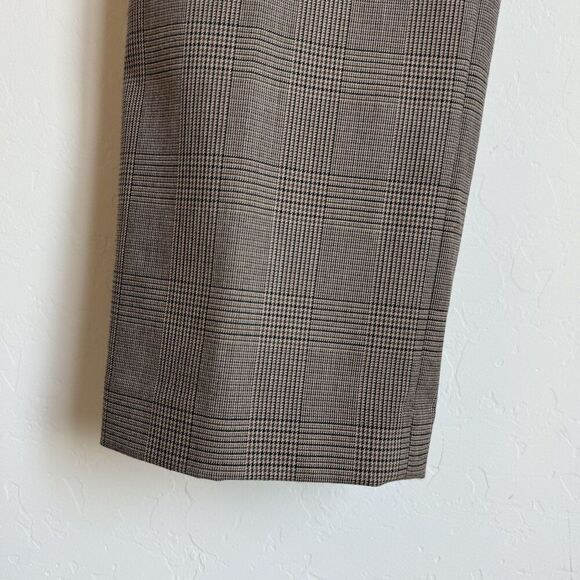Talbots Signature Dress Pants Brown Plaid Straight Leg Trousers Sz 8 Career Wear - Picture 3 of 11
